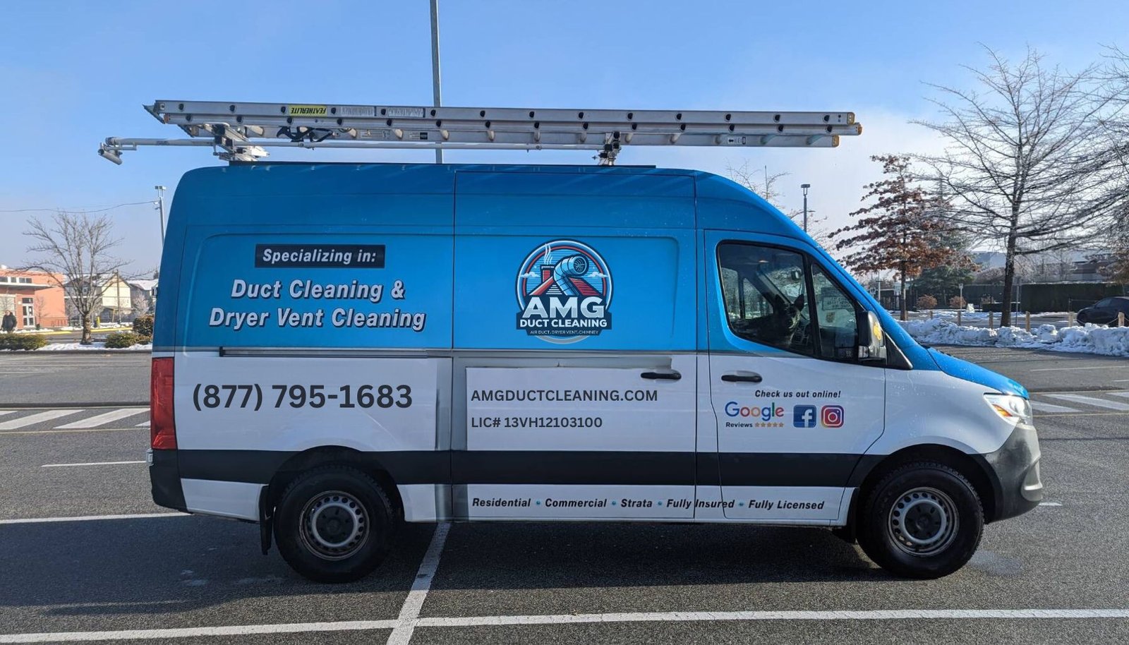 AMG Duct Cleaning team in front of service van in New Jersey